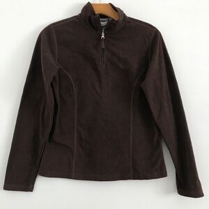 THE NORTH FACE WOMENS FLEECE BROWN LONG SLEEVE QUARTER SMALL